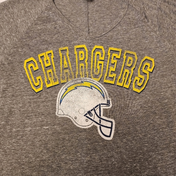 Chargers NFL Women's Gray Half Sleeve Shirt - Picture 10 of 10